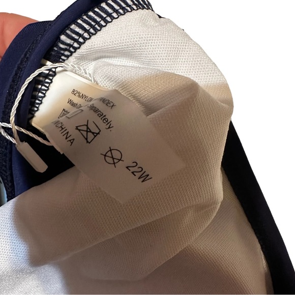 Yonique Womens 22W Blue Bikini Swimsuit Top - Picture 5 of 6